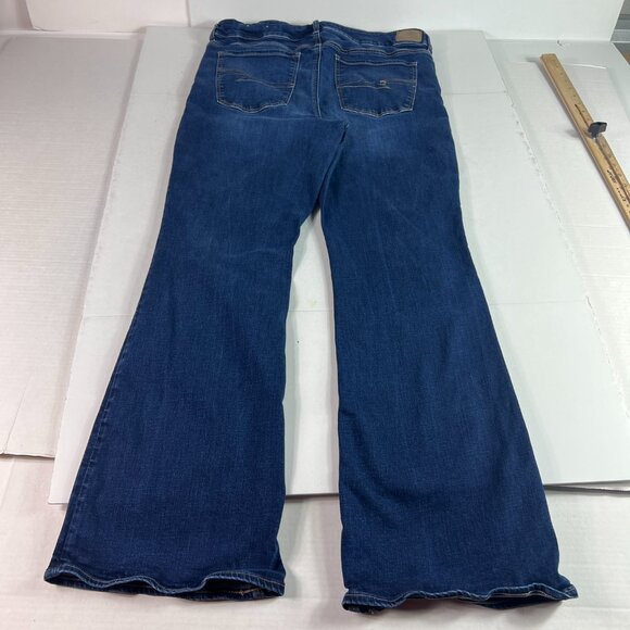American Eagle Jeans Women 37x31* High Rise Artist Flare Dark Blue Denim Tag 18R - Picture 10 of 16